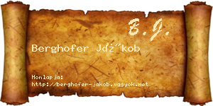 Berghofer Jákob névjegykártya